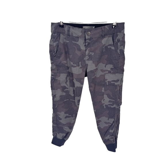 prAna Jogger Pants Womens 6 Gray‎ Camo Print Nylon Blend Pockets - Picture 1 of 12
